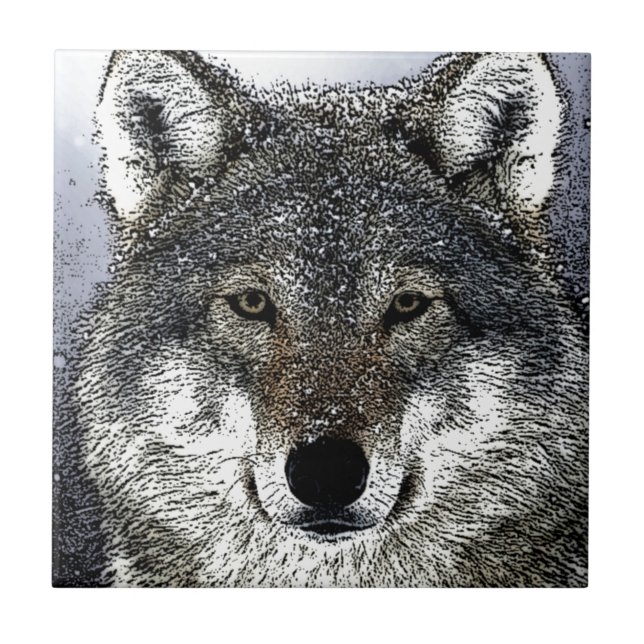 Azulejo De Cerámica Wolf Eyes (Frente)