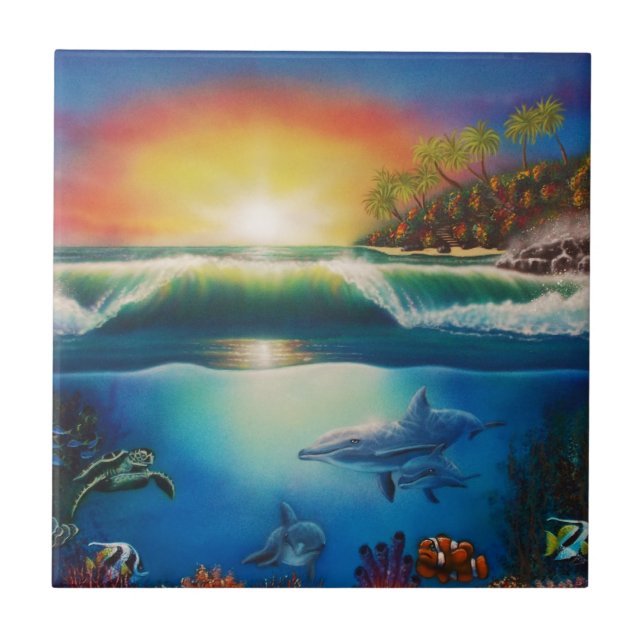 Azulejo De Cerámica Wonderland.jpg subacuático (Frente)