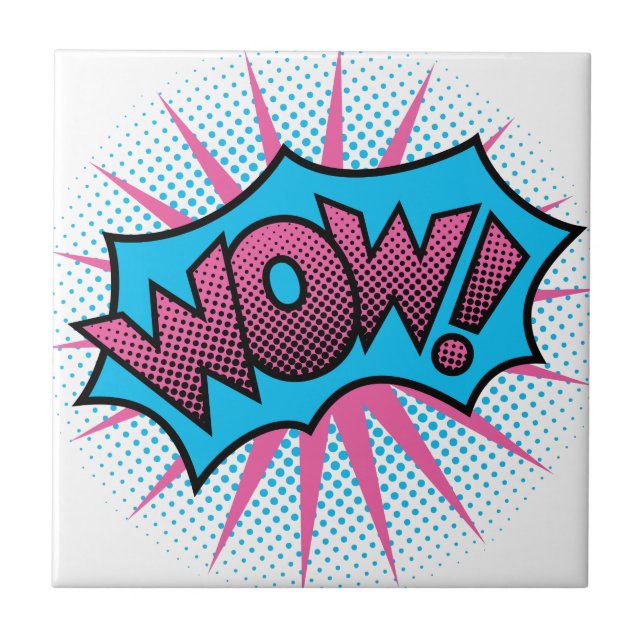 Azulejo De Cerámica WOW! Diseño de texto (Frente)