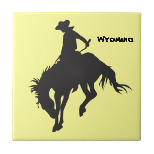 Azulejo De Cerámica Wyoming Bucking Horse Tile (Frente)