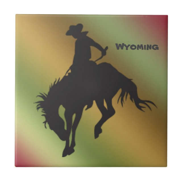 Azulejo De Cerámica Wyoming Gradiente Bucking Horse Tile (Frente)