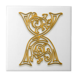 Azulejo De Cerámica X Monograma "Oro irlandés" Tile cerámico