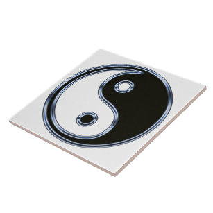 Azulejo De Cerámica Yin y Yang Medallion