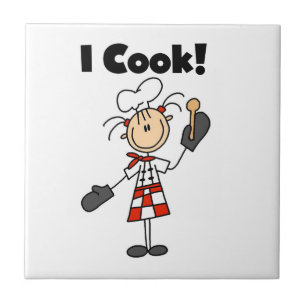 Azulejo De Cerámica Yo cocino - Chef femenina
