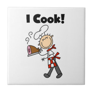 Azulejo De Cerámica Yo cocino - Chef masculino