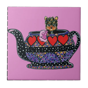 Azulejo De Cerámica Yorkie Poo