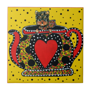 Azulejo De Cerámica Yorkie Poo