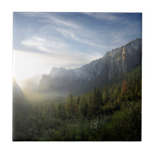 Azulejo De Cerámica Yosemite Valley Sunrise desde el punto de inspirac