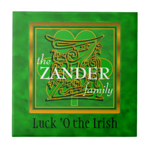 Azulejo De Cerámica Z "Suerte de irlandés" Personalizado familiar Mono