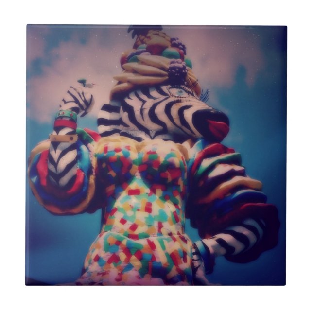 Azulejo De Cerámica Zebra a Fiesta Animal (Frente)