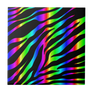 Azulejo De Cerámica zebra arco iris