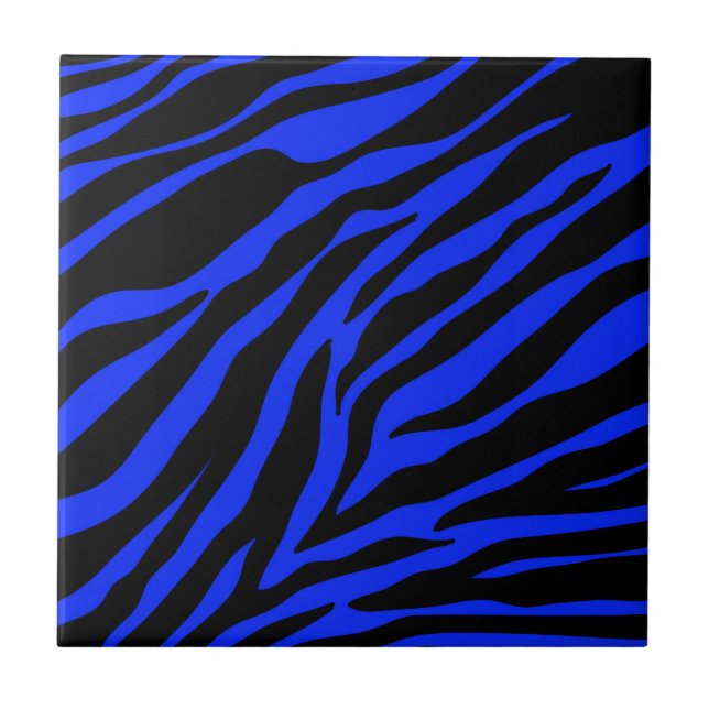 Azulejo De Cerámica zebra azul (Frente)