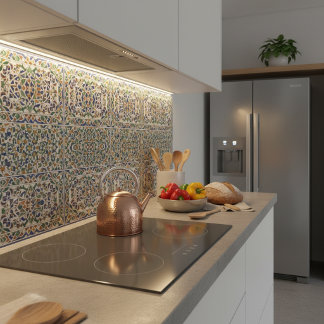 Azulejo de cerámica Zellige marroquí Cobalt Oasis