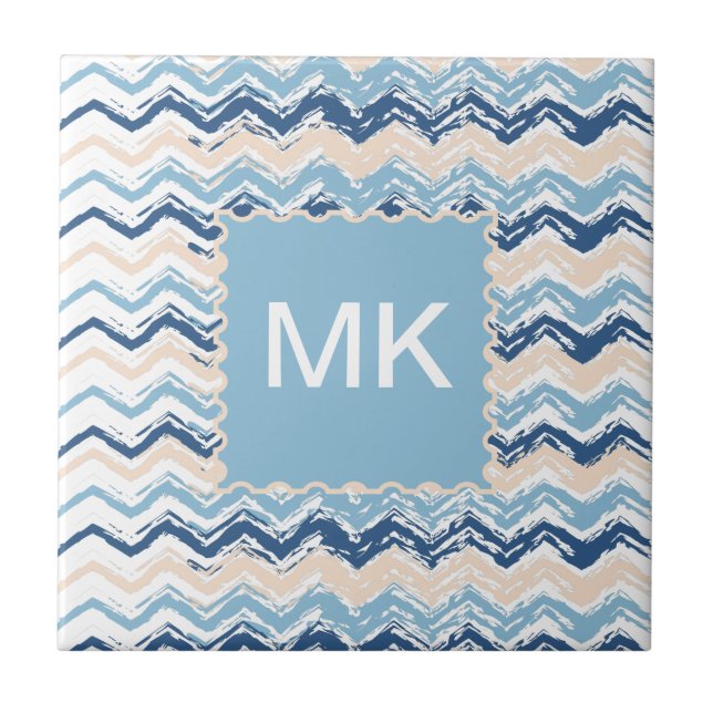 Azulejo De Cerámica ZigZag, una grieta en la costa (Frente)