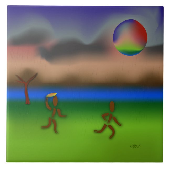 Azulejo De Cerámica Zinglees ~ Abril (Frente)