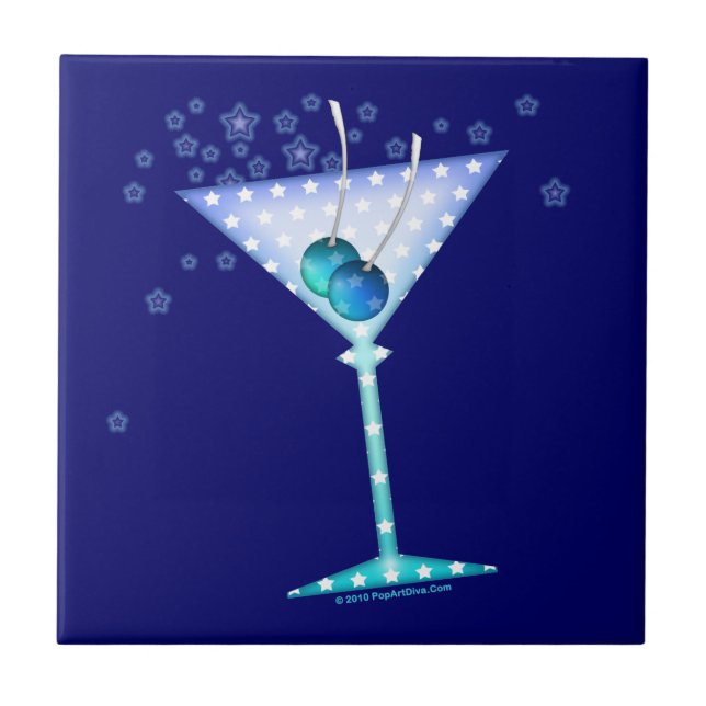 Azulejo de Coaster BLUE MARTINI (Frente)