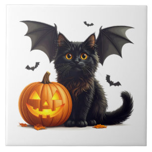 Azulejo de cocina de gato de Halloween