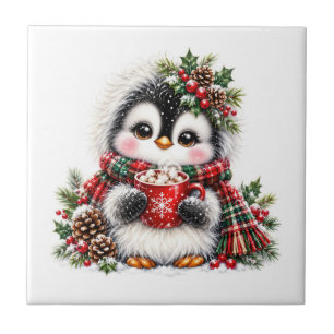 Azulejo de cocina de pingüino festivo