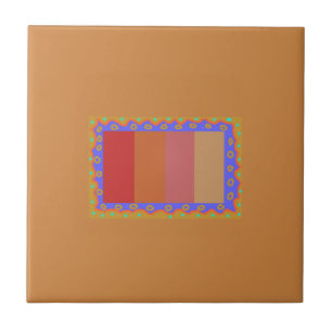 Azulejo de cocina multicolor naranja quemada