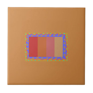 Azulejo de cocina multicolor naranja quemada      