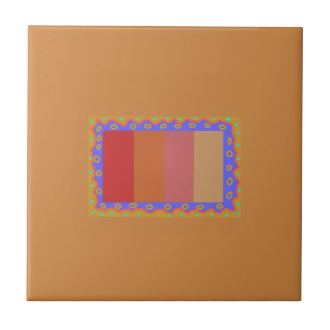 Azulejo de cocina multicolor naranja quemada       (Frente)