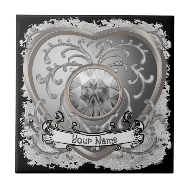 Azulejo de corazón de hada con joya de plata (Frente)