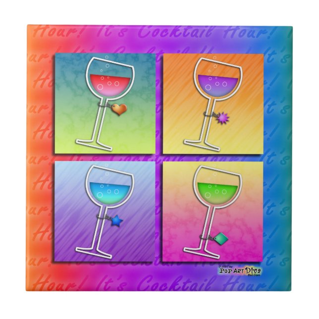 Azulejo de corcho de vino de arte pop (Frente)