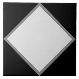 Azulejo de diamante gris y blanco negro
