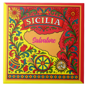 Azulejo de diseño siciliano Sicilia (personalizar