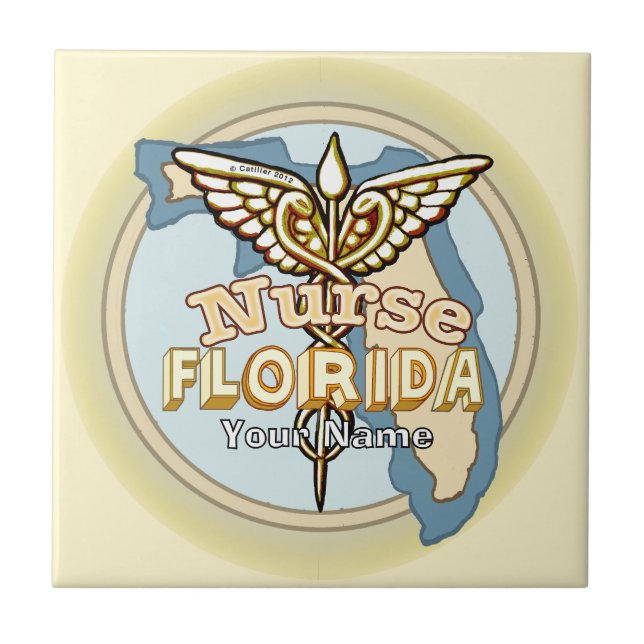 Azulejo de Enfermera de Florida Caduceo (Frente)