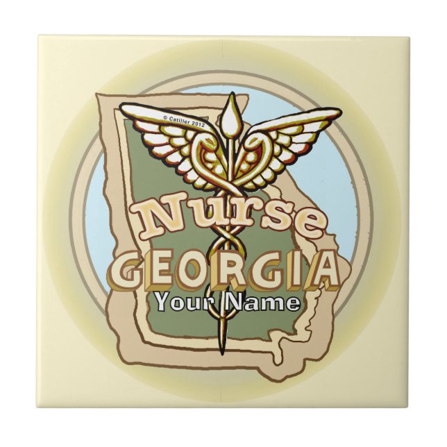 Azulejo de enfermera de Georgia Caduceo (Frente)