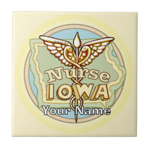 Azulejo de enfermera de Iowa Caduceo