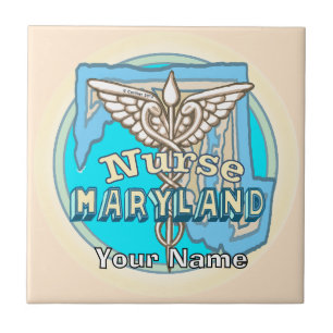 Azulejo de enfermera de Maryland Caduceo
