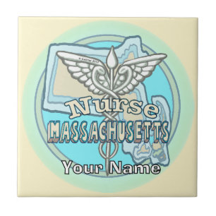 Azulejo de enfermera de Massachusetts Caduceo