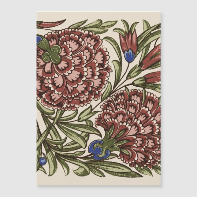 Azulejo de Flor de Clavel Antiguo Rústico Arte De  (Anverso)