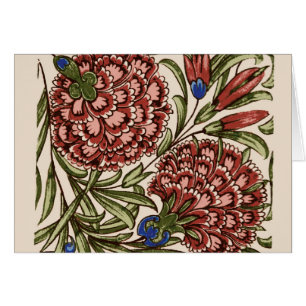 Azulejo de Flor de Clavel Arte Antiguo