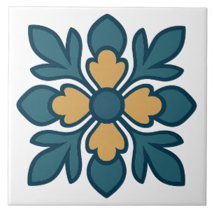 Azulejo de Flor de Laurel Mediterráneo
