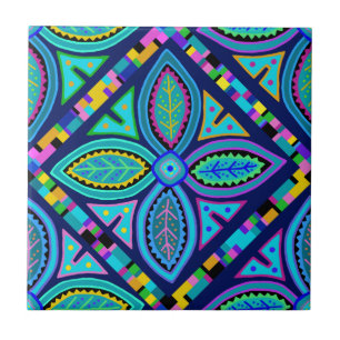 Azulejo de Flor de Mola India Kuna