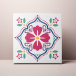 Azulejo de flor folclórica colorida<br><div class="desc">Decorar la oficina con este diseño de Flor Folclórica Colorida. Puede personalizar más adelante haciendo clic en el botón "PERSONALIZAR". Cambie el color de fondo si lo desea. Si desea más información,  póngase en contacto con nosotros en ThePaperieGarden@gmail.com.</div>