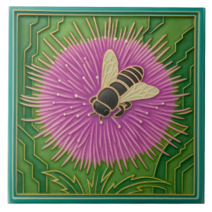 Azulejo de Flor y Abeja