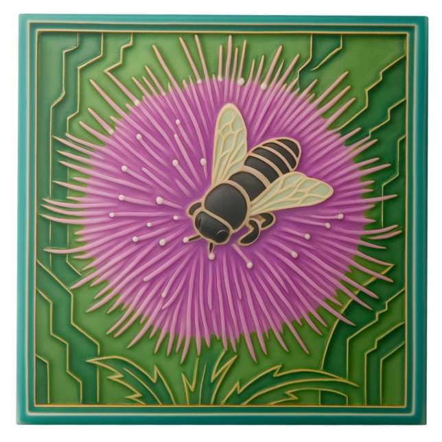 Azulejo de Flor y Abeja (Frente)