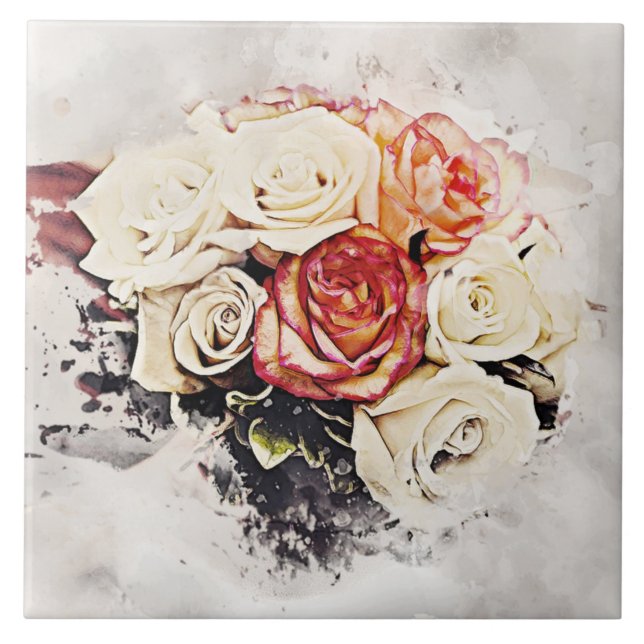 azulejo de flores de bouquet (Frente)