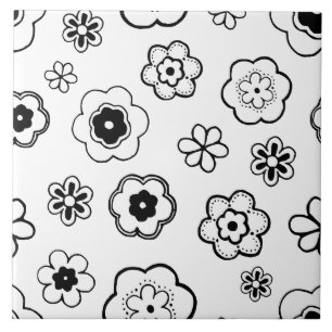 azulejo de flores de dibujos animados