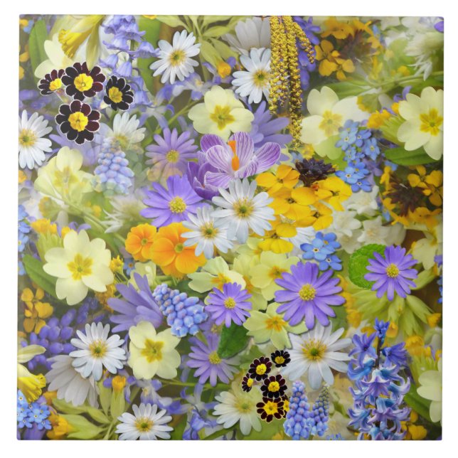 azulejo de flores de primavera (Frente)