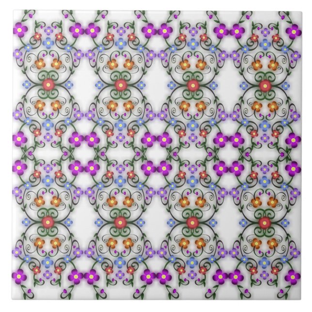 azulejo de flores ornamentales (Frente)