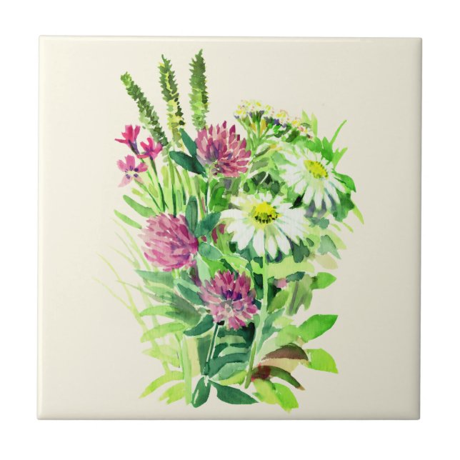 Azulejo de flores silvestres de verano (Frente)