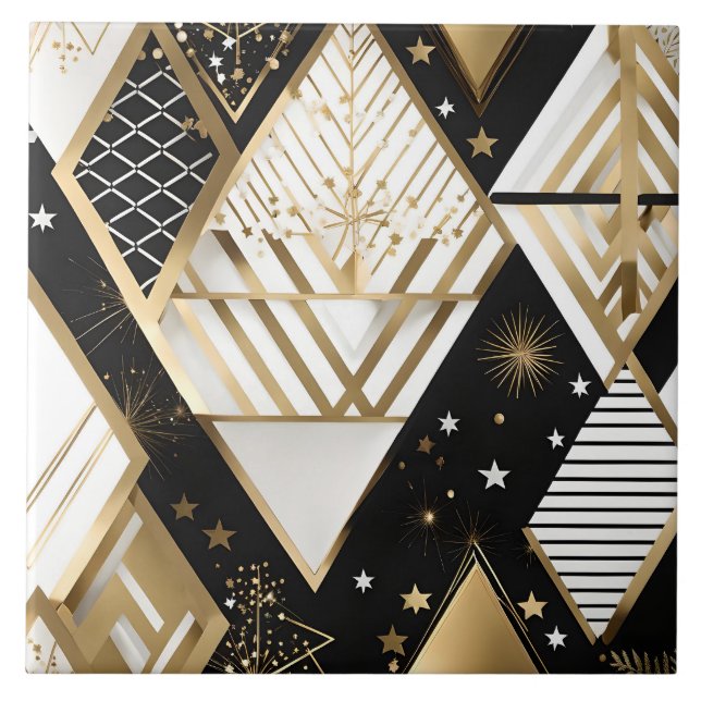 azulejo de formas geométricas de navidad (Frente)