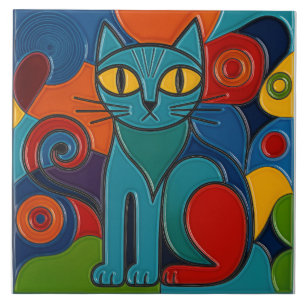 Azulejo de Gato Estirado