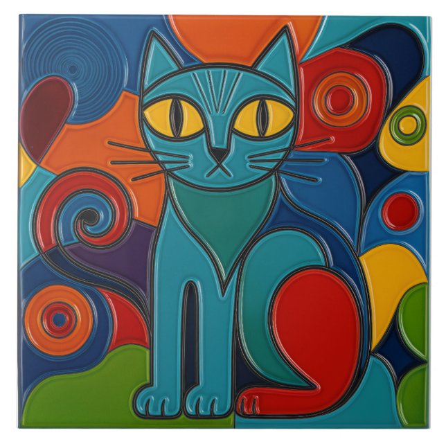 Azulejo de Gato Estirado (Frente)