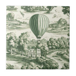 Azulejo de globo aerostático de toile de campo ver